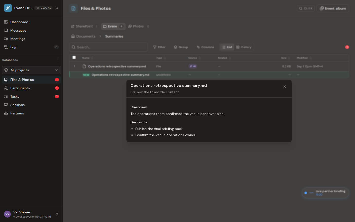 Preview or download files in Formist