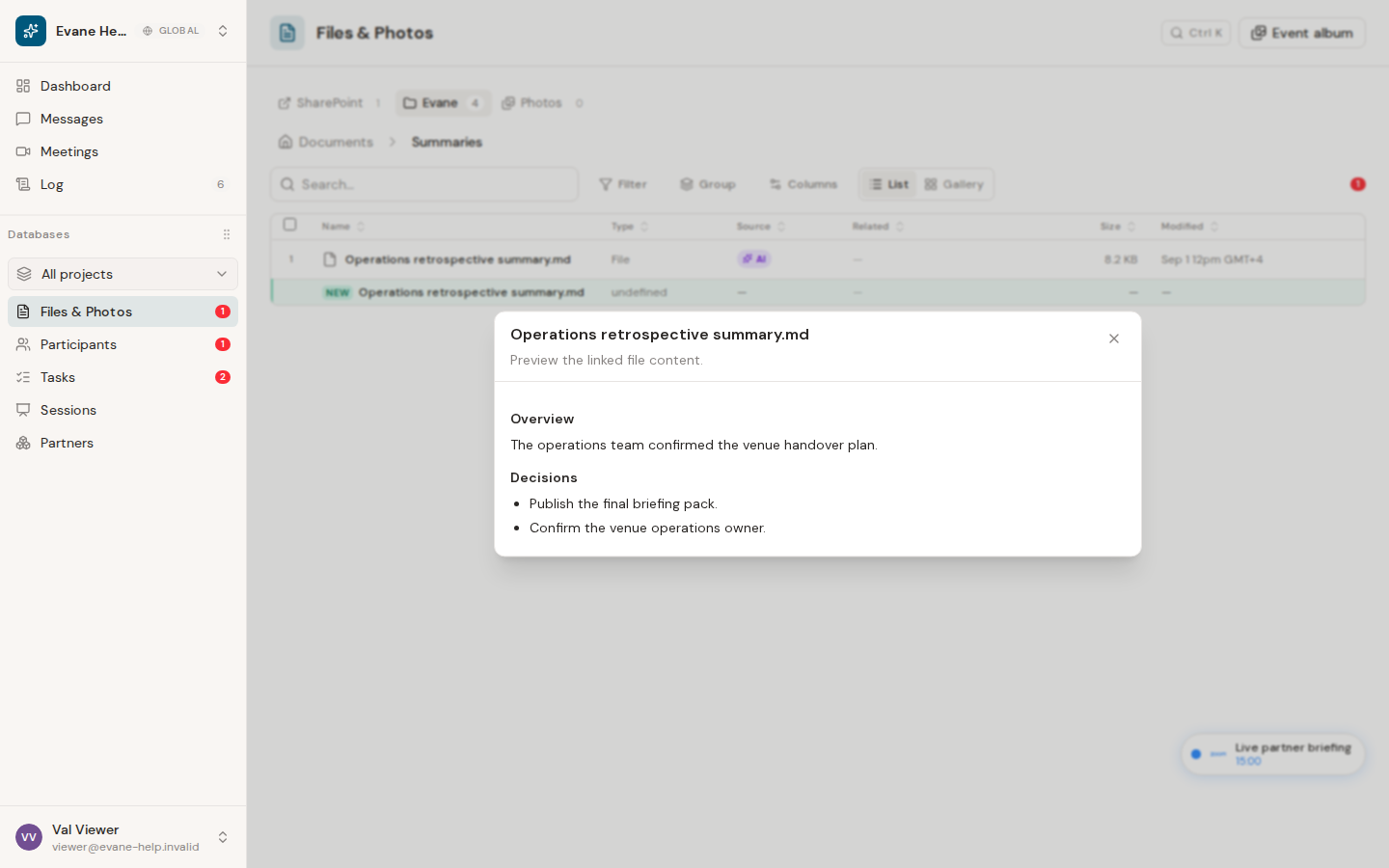 Preview or download files in Formist