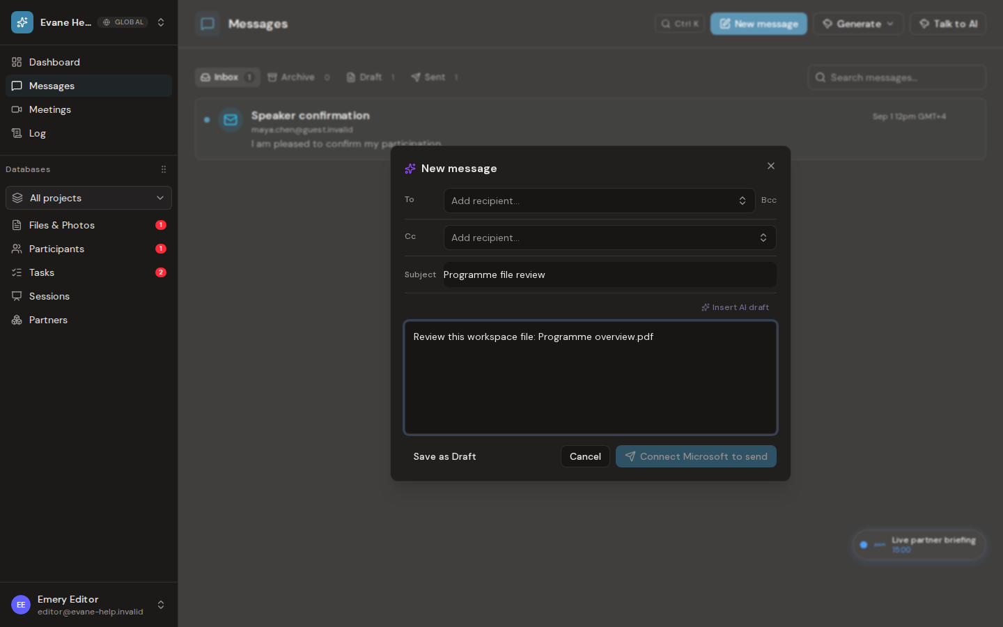 Share files in messages in Formist