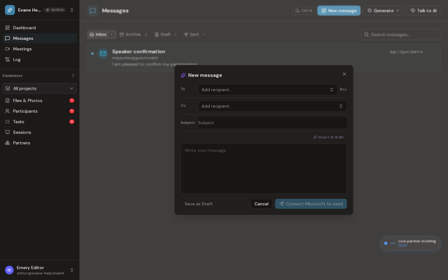 Compose and send email in Formist