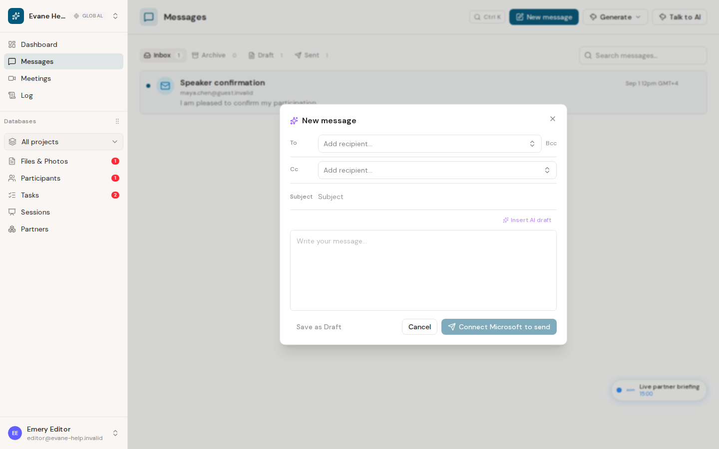 Compose and send email in Formist