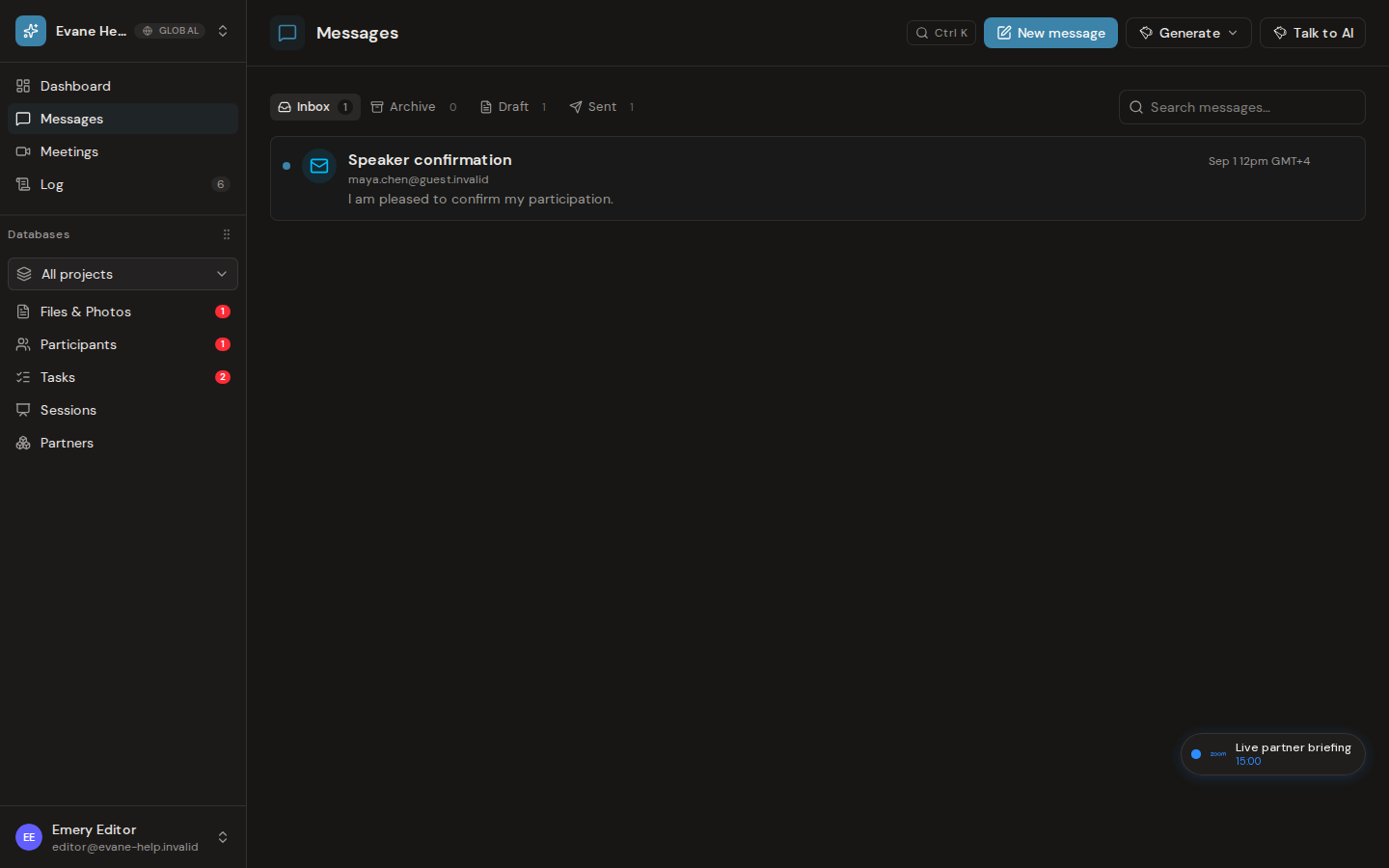 Navigate Inbox, Sent, Draft, and Archive in Formist