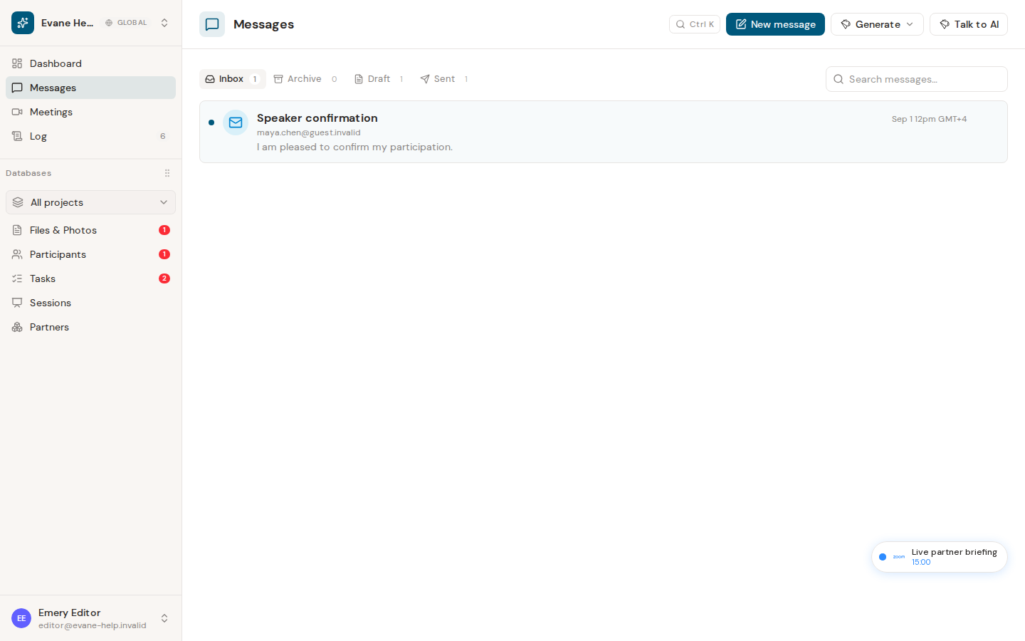 Navigate Inbox, Sent, Draft, and Archive in Formist