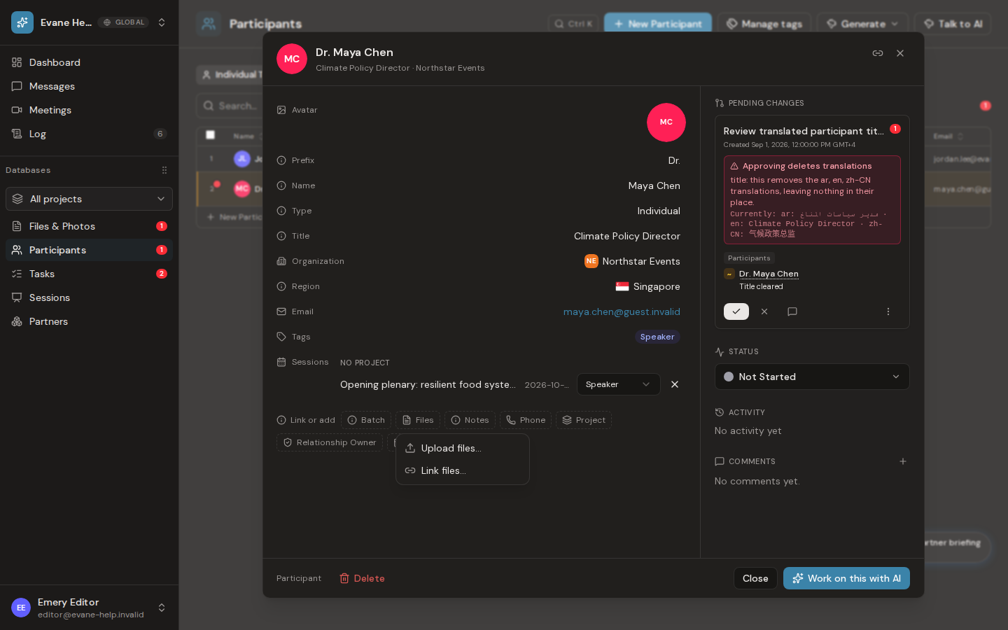 Generate participant invitation letters in Formist