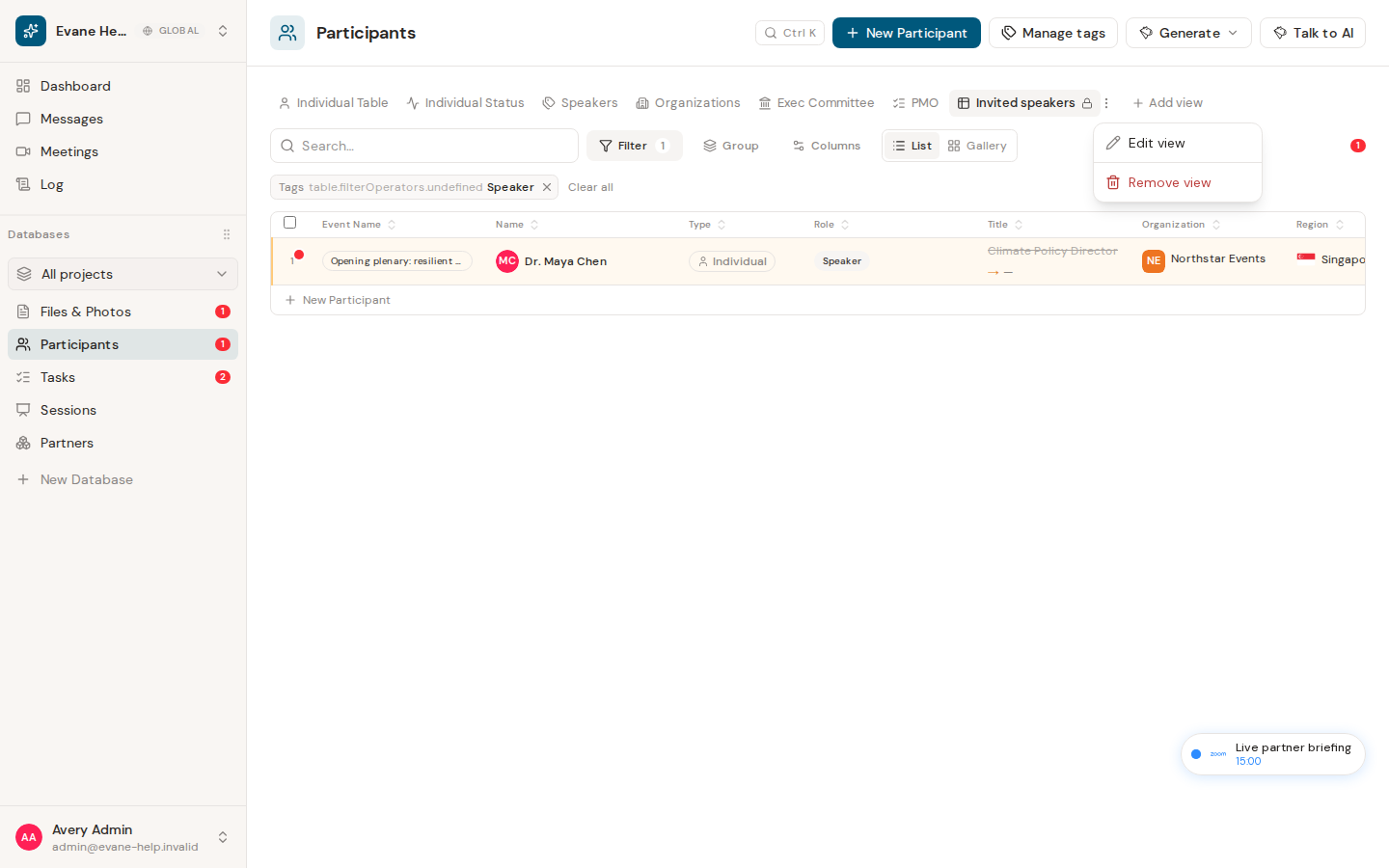 Create and manage saved views in Formist