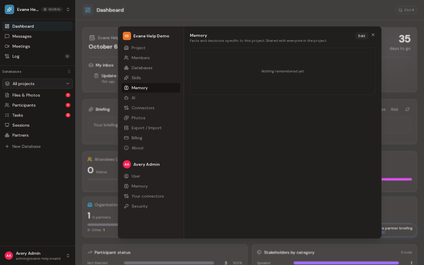 Manage space and user AI memory in Formist