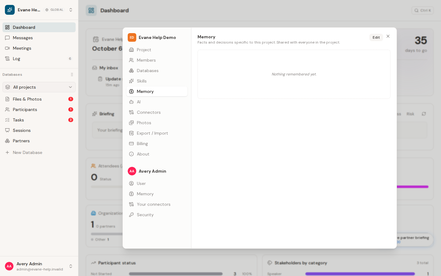 Manage space and user AI memory in Formist