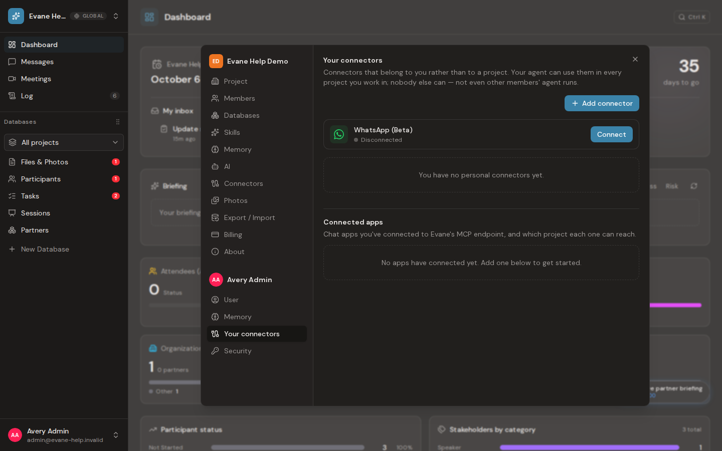 Manage personal connectors and MCP access in Formist