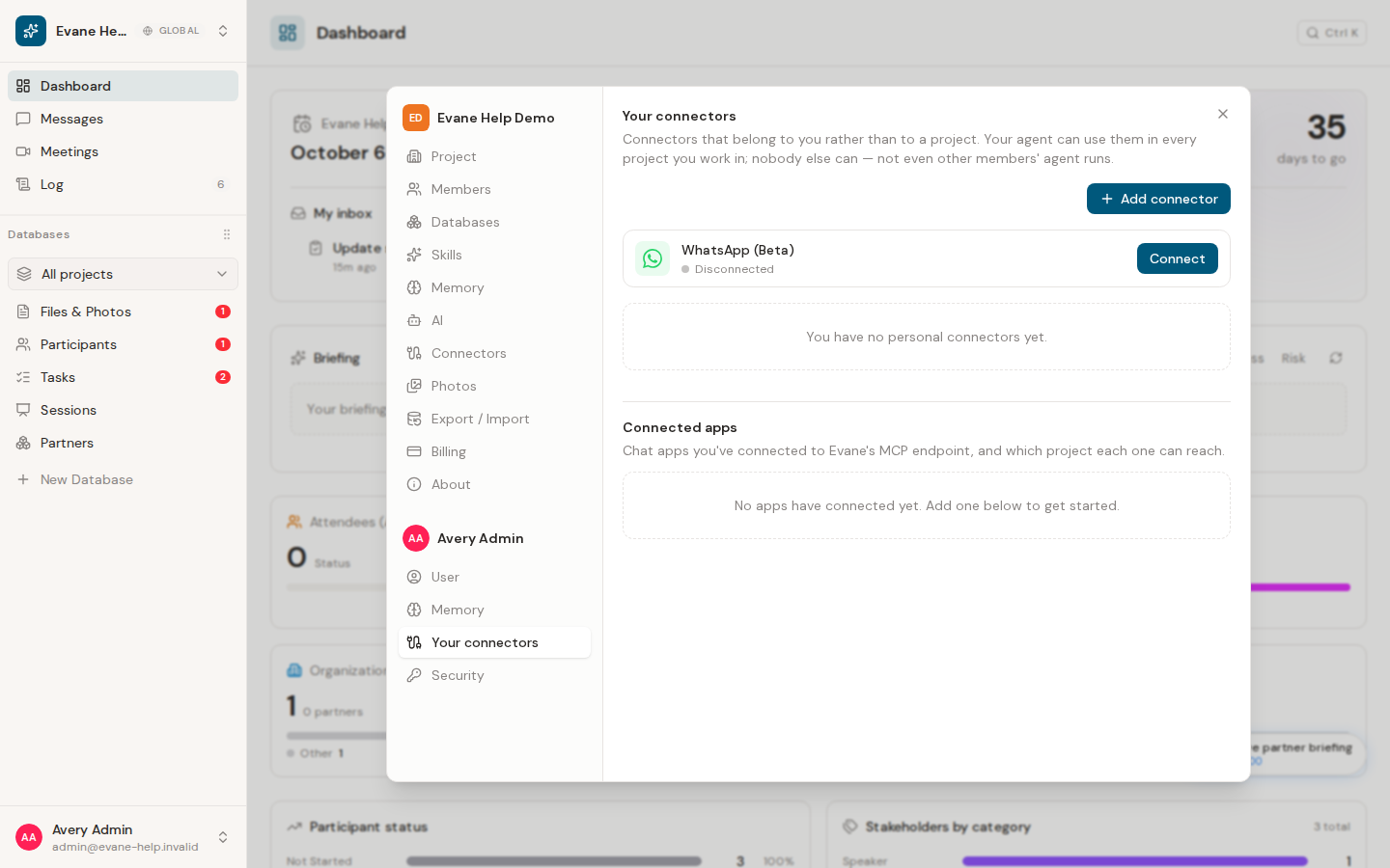 Manage personal connectors and MCP access in Formist