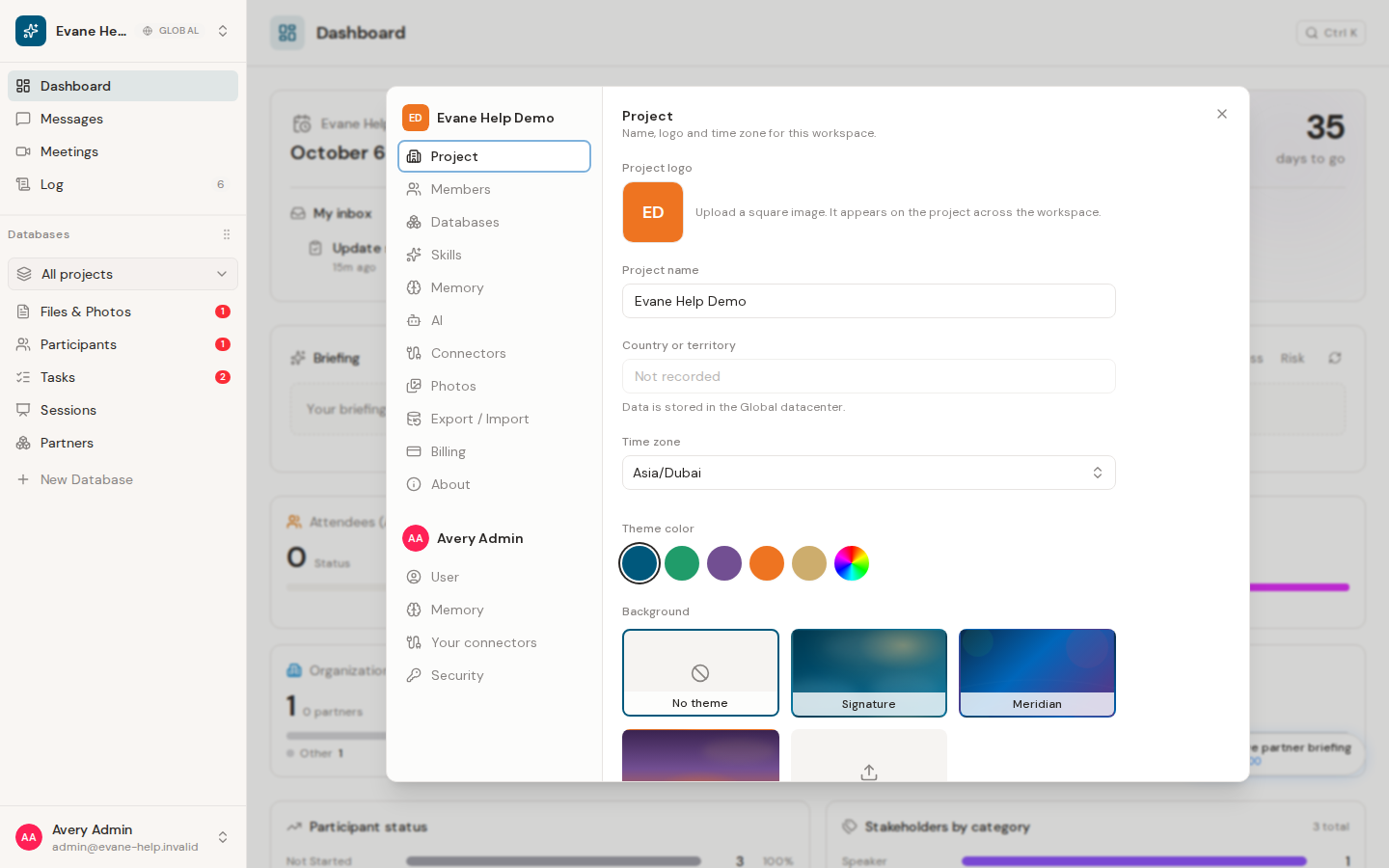 Change the space name, logo, and timezone in Formist