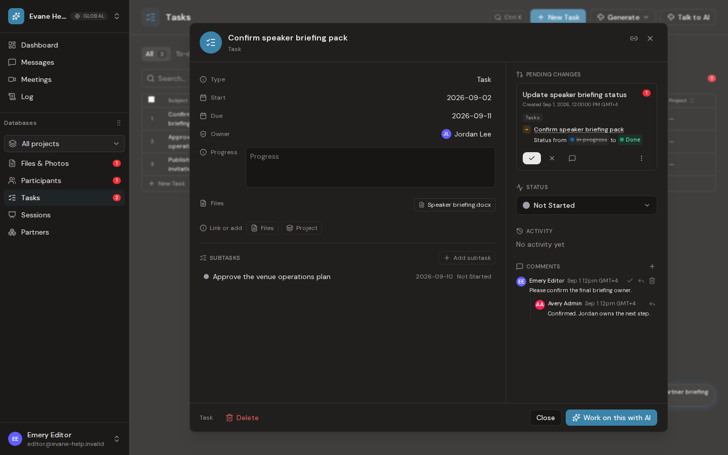 Edit and collaborate on a task in Formist