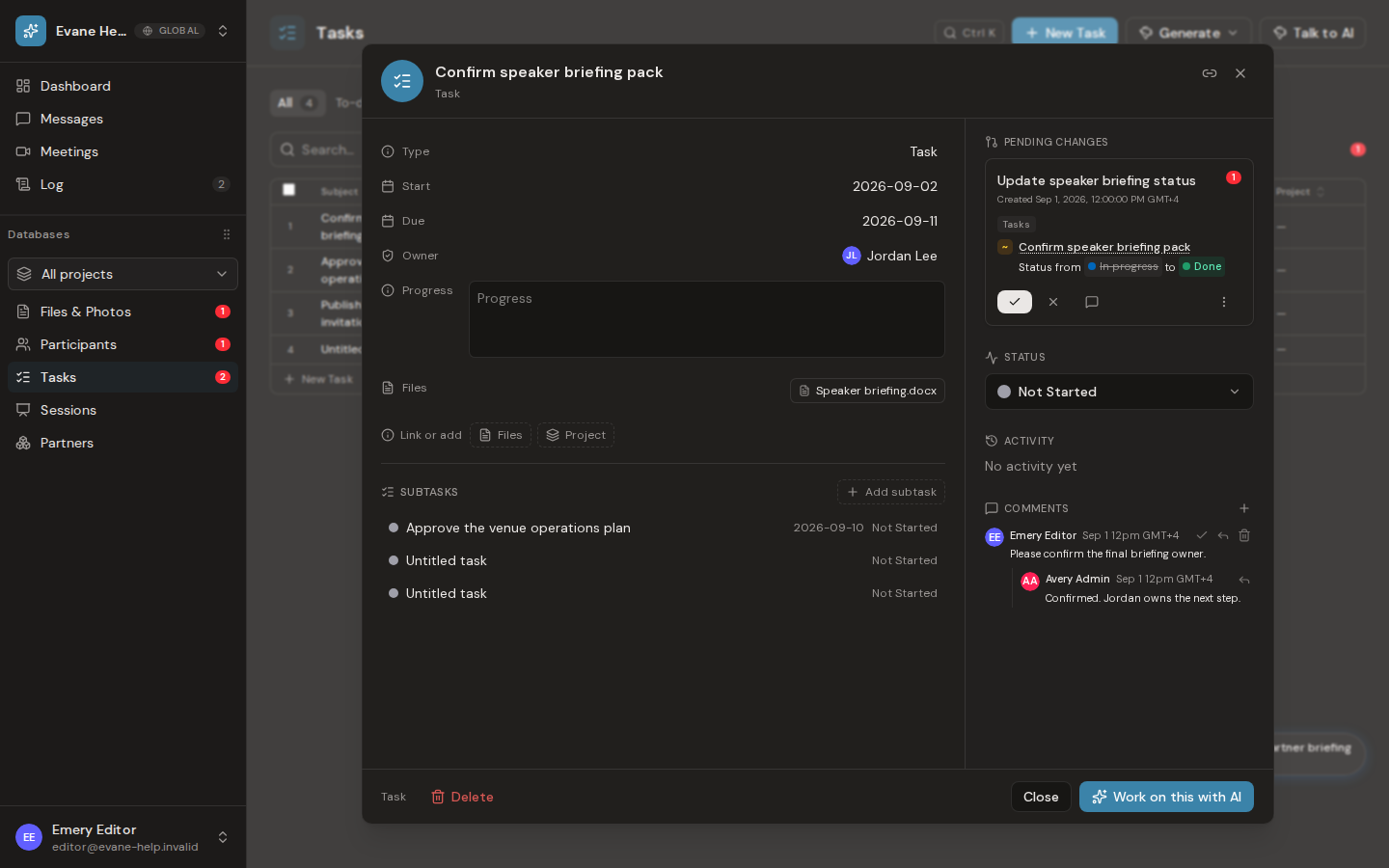 Add and manage subtasks in Formist