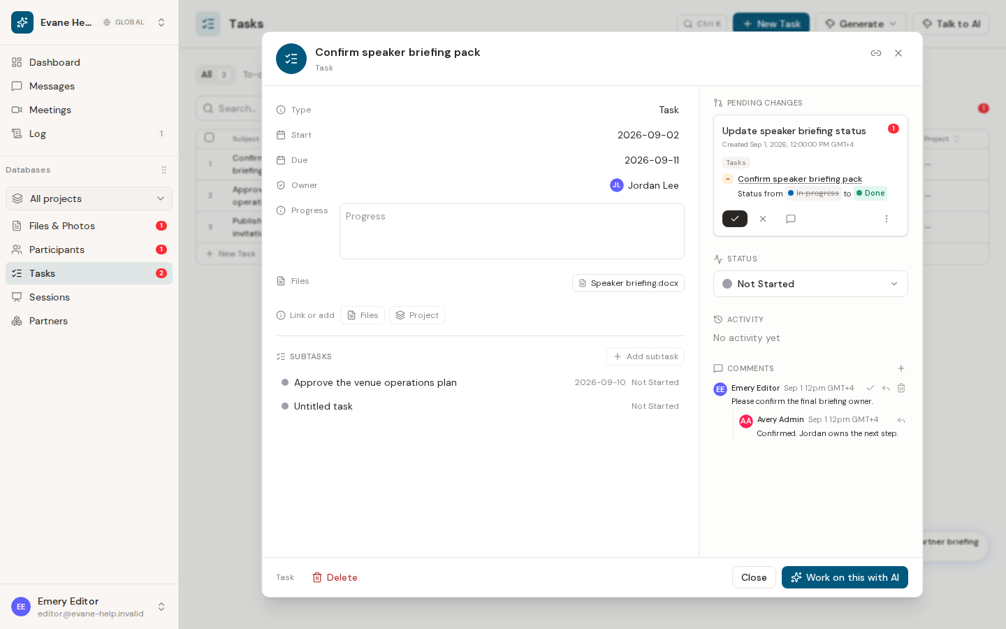 Add and manage subtasks in Formist